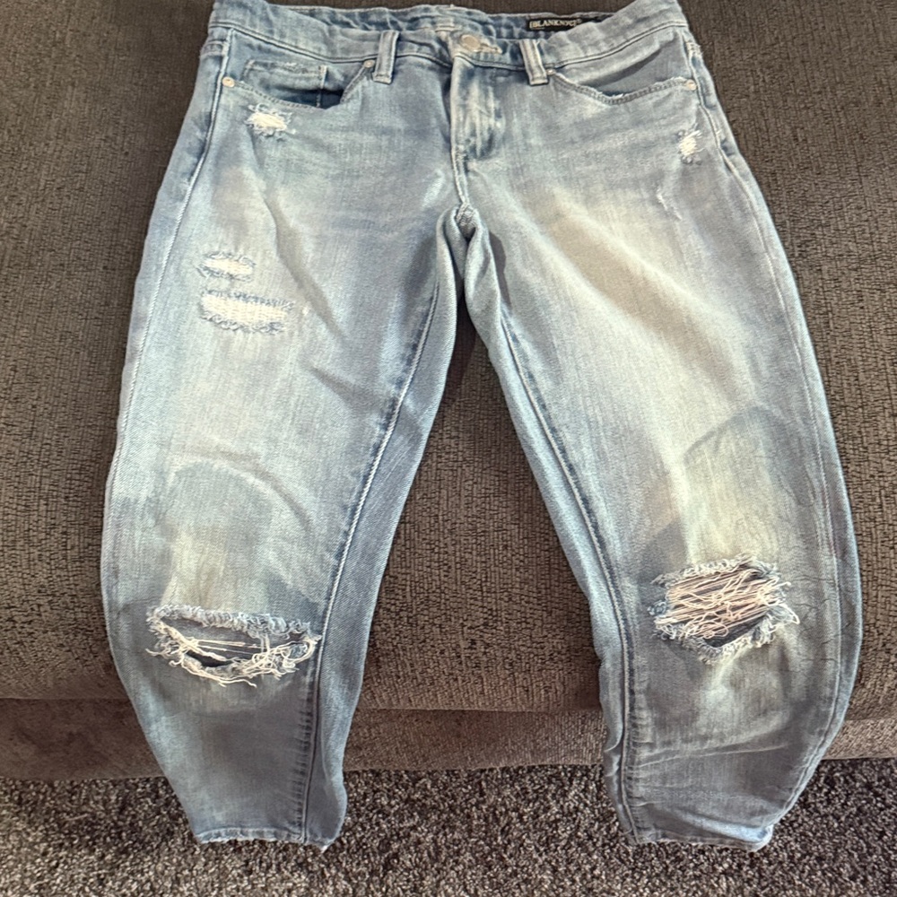 Blank NYC Light Blue Distressed Cropped Jeans